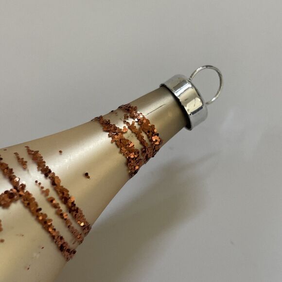 Set 6 Vintage Teardrop Blown‎ Glass Ornaments Glitter Old Worlde Christmas READ - Picture 8 of 11